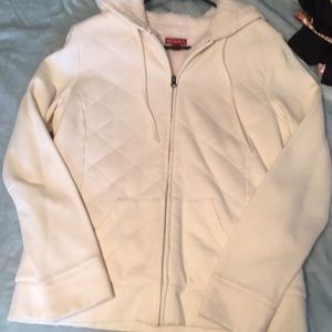 Zip up hoodie. Cream